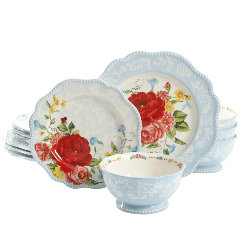 

The Pioneer Woman Sweet Rose 12-Piece Dinnerware Set Ceramic Tableware Set