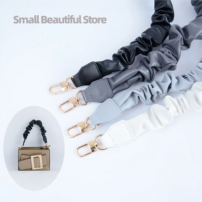 

TANQU New Simple Wrinkled Leather Handle Strap Belt Fold Pleat for Girl Ladies Women's Handbag Handle Bag