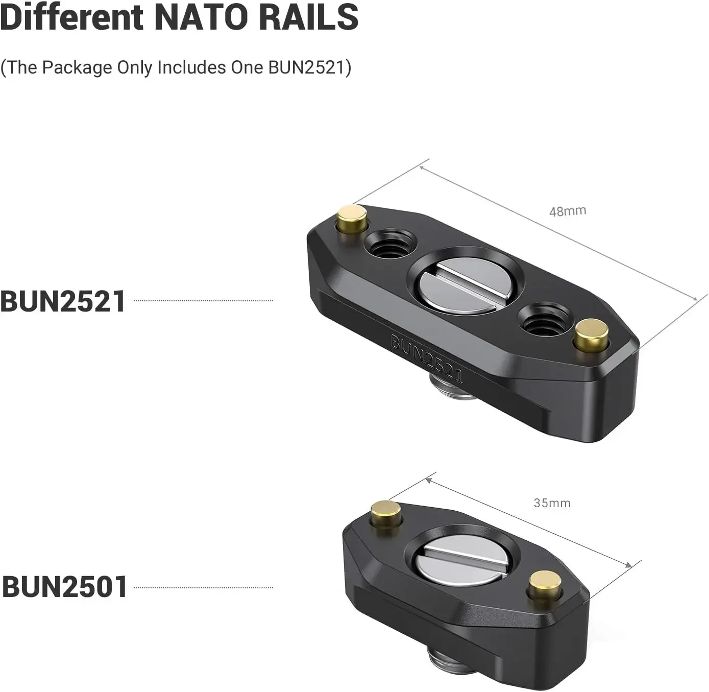 Фото 2026 В наличии: Рельс SmallRig NATO с фиксирующим винтом для 48-мм креплений BUN2521B №3