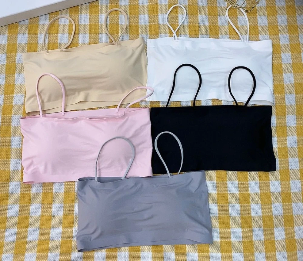 

2022 Women Sling Tube Top Sexy Bra Top Breathable Chest Pad Wearing Underwear Strapless Blouse Tube Top Bandeau Top