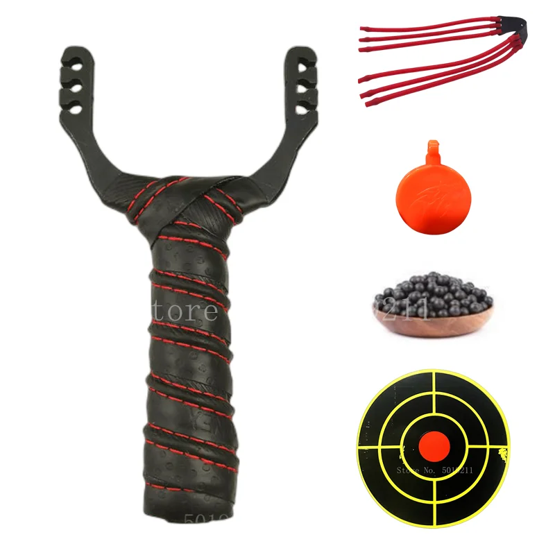 

Рогатка из титановой стали, аксессуары для охоты на открытом воздухе с мощной резиновой лентой, игровое оборудование для стрельбы