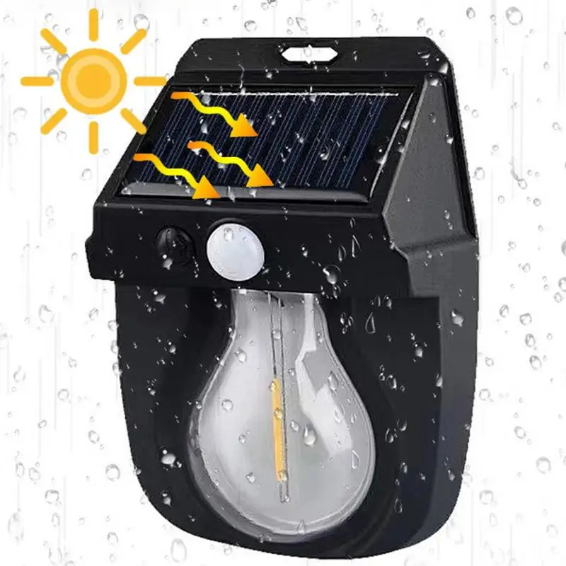 

Solar Wall Lamp Outdoor Waterproof Garden Lamp Solar Street Lamp Fence Yard Tungsten Bulb Retro Decorative Lamp
