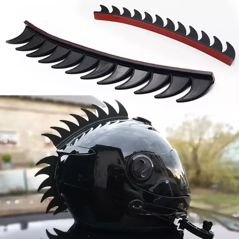 

Rubber Motorcycle Helmet Decals Styling Mohawks Spikes Mohawk Strip Stickers Helmet Decoration Sticker Trim Strips Accessories