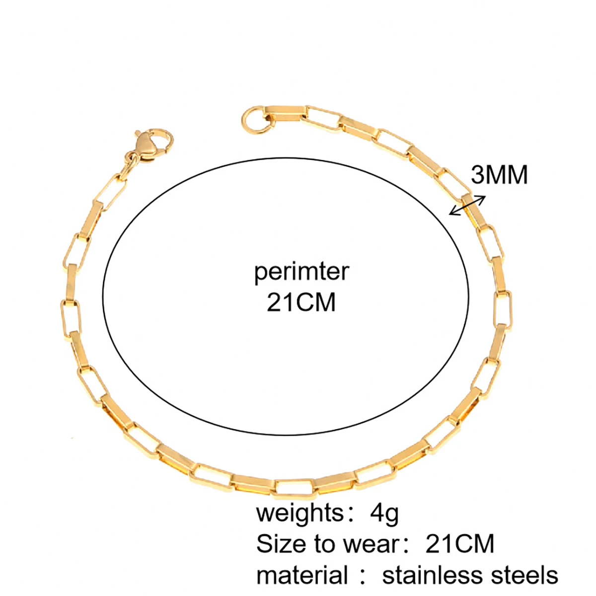 Новая цепочка из нержавеющей стали в стиле 18k простой женский браслет ювелирные