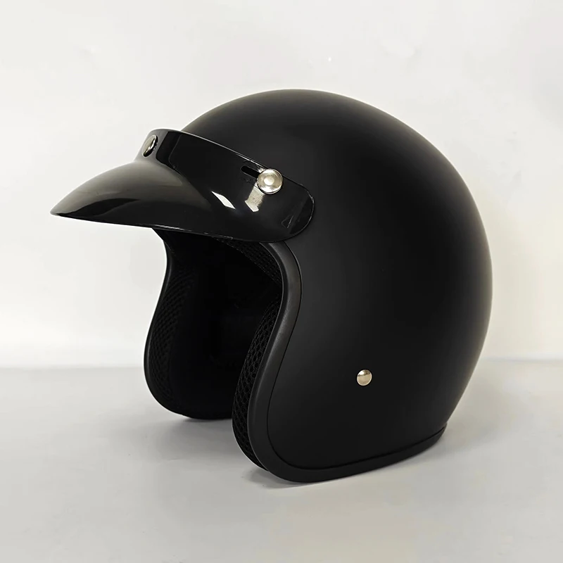 Классический мотоциклетный шлем в стиле ретро Casco 3/4 матовый с открытым лицом для