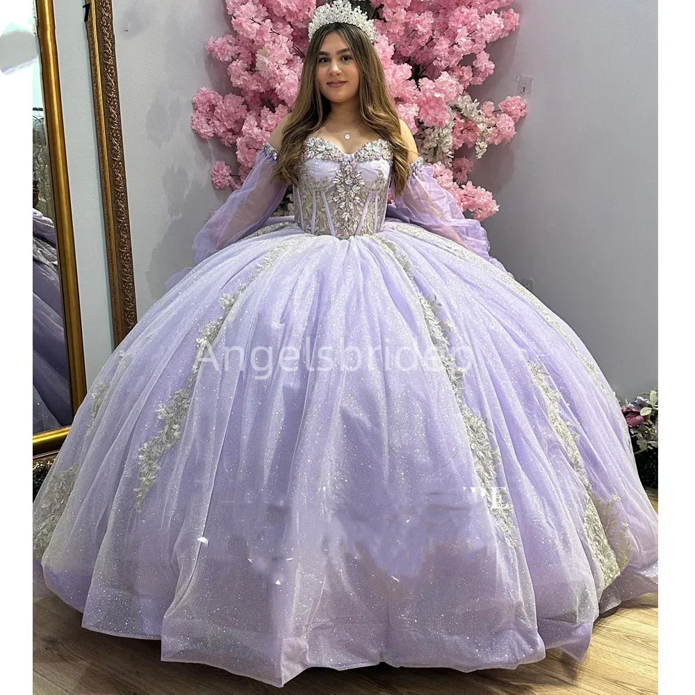 Роскошное мексиканское сиреневое бальное платье принцессы Angelsbride для девушек