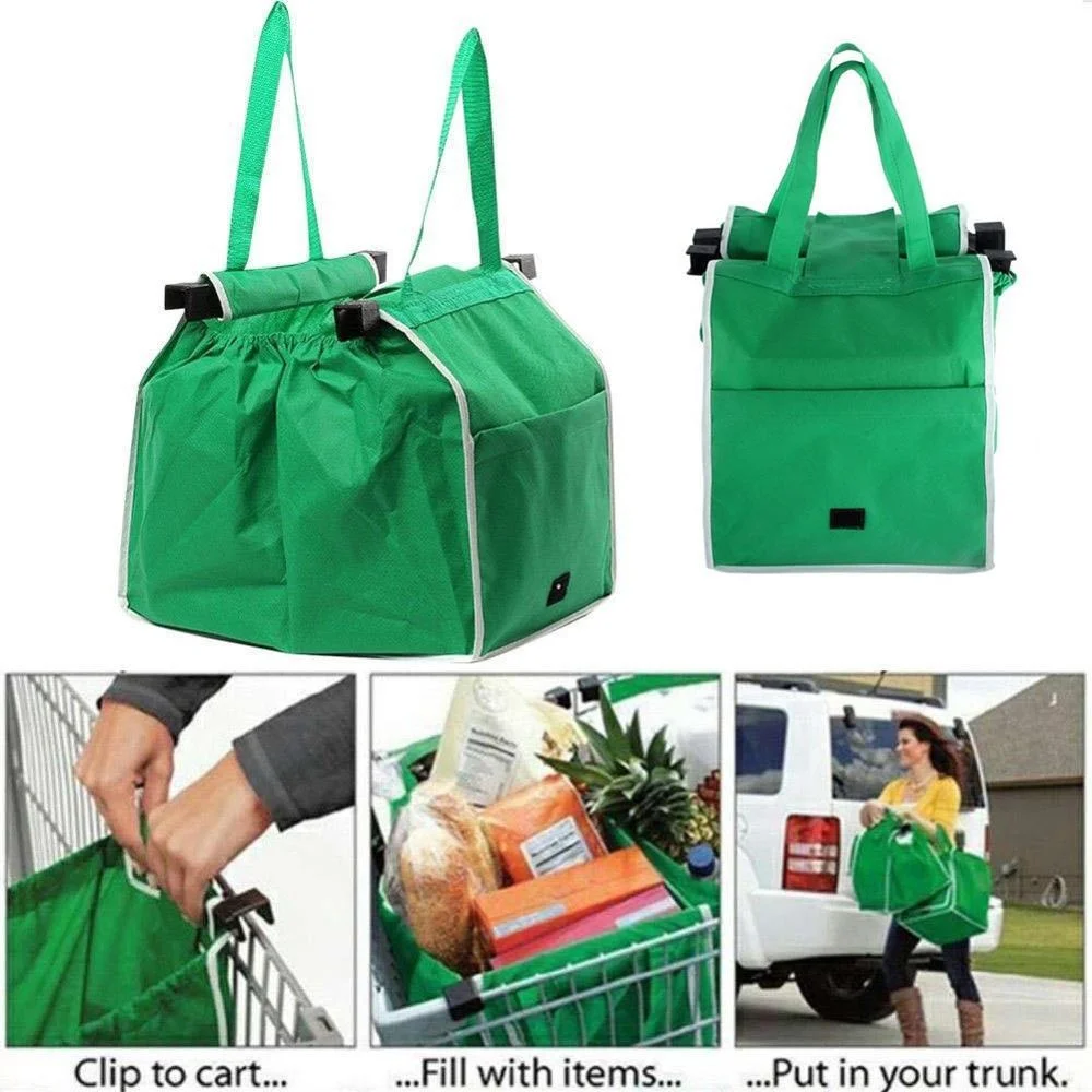 

Supermarket Shopping Bag Eco Friendly Trolley Tote Thicken Cart Bags Large Capacity Handbags Foldable Reusable Women Cart Bag