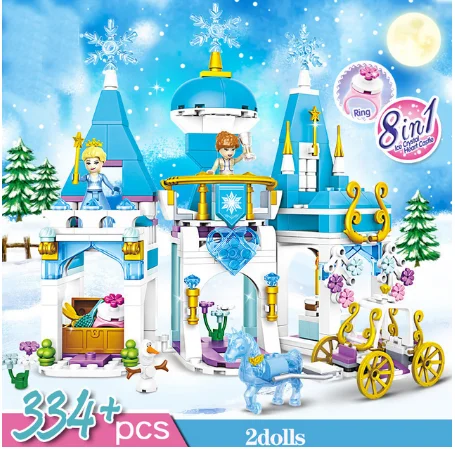 

Disney Frozen Dream Princess Elsa Ice Castle Princess Anna Set Building Model Blocks Toy for Girl Educational Toys