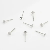 4mm sterling findings earrings round base stud ear base accessories stainless steel material for diy earrings accessories