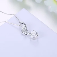 sterling silver necklace simple and stylish diamond set pendant boutique jewelry