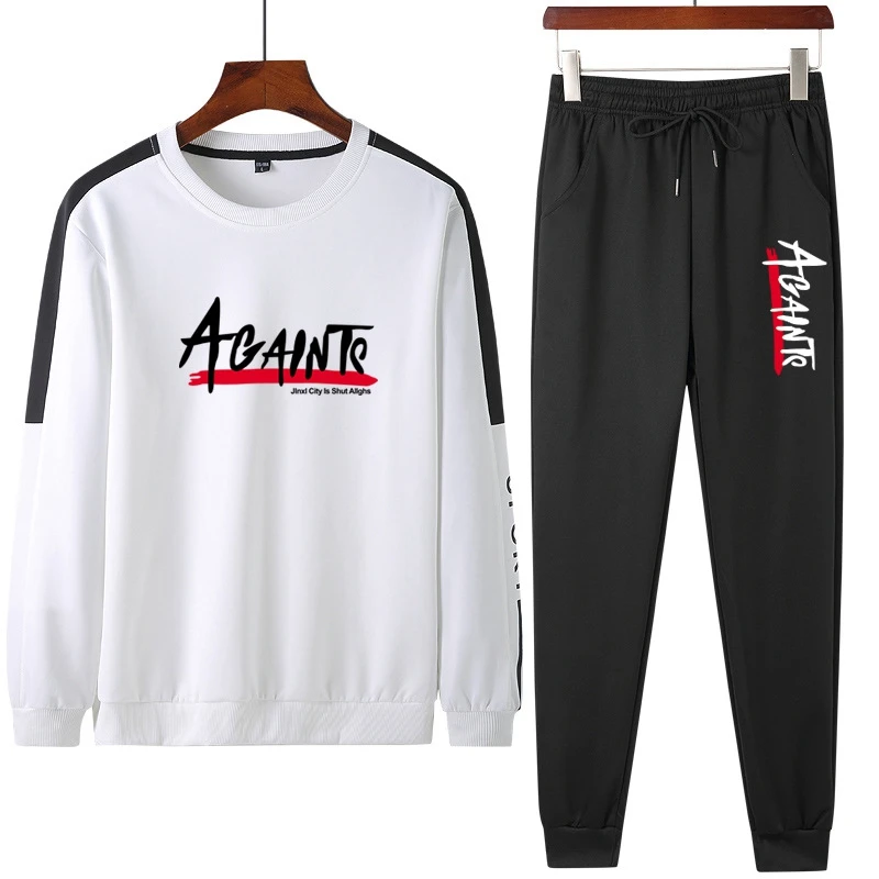 

2022 New Tracksuit Men Brand Set Sweatsuit O-Neck Sweatshirt Hoodie Casual Training Sportswear Pullover + Joggers Pant Sport Set