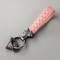 sheepskin braided rope badge id holder accessories lanyard pendant car chain key ring men and women couple simple ornaments