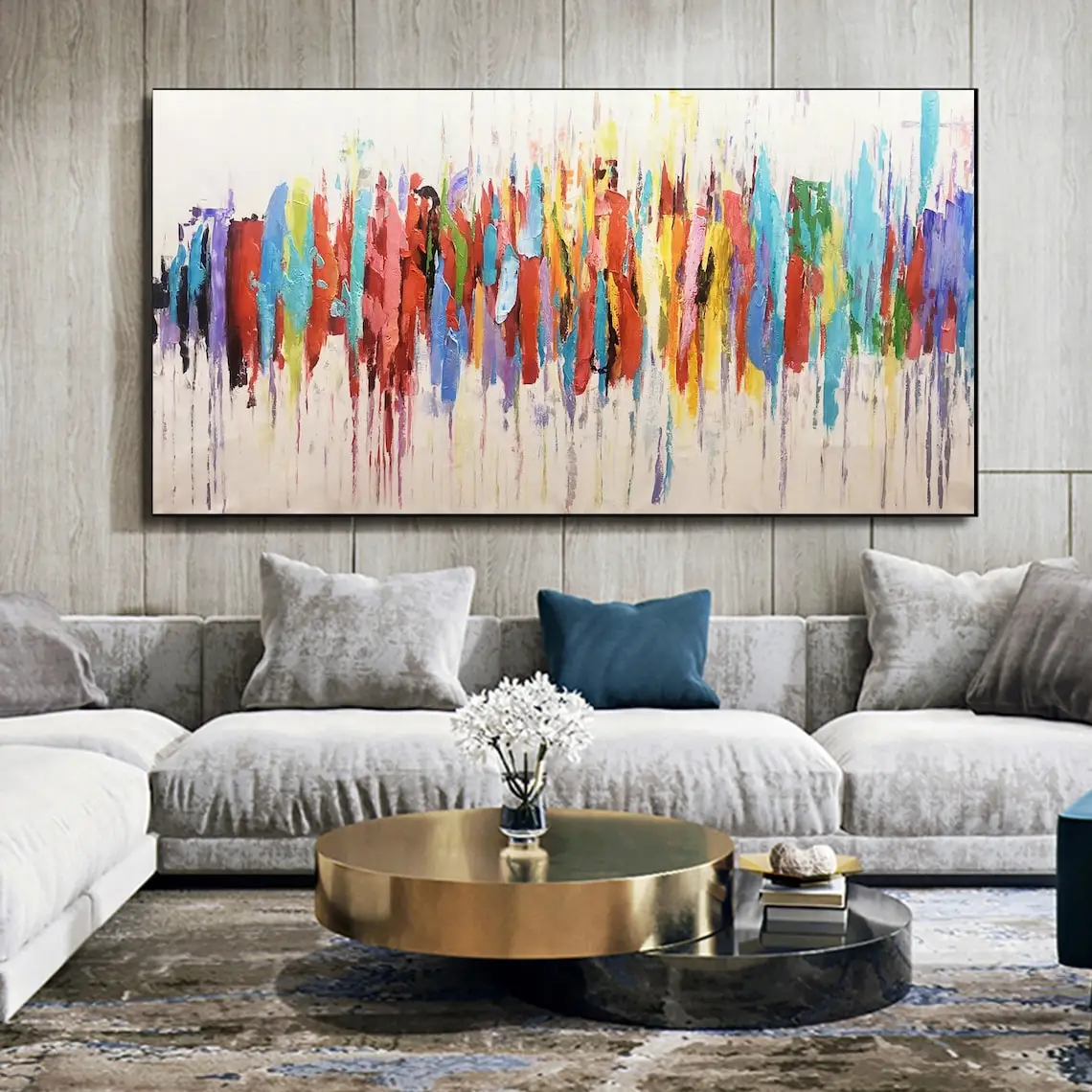 Оригинальная абстрактная ручная роспись маслом на холсте Красочные Висячие