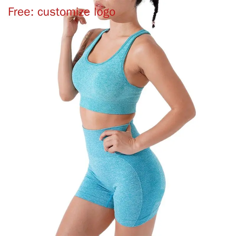 

Спортивный костюм для йоги Antibom, Женский комплект из 2 предметов для фитнеса, спортивные шорты с высокой талией, тренировочный спортивный бю...