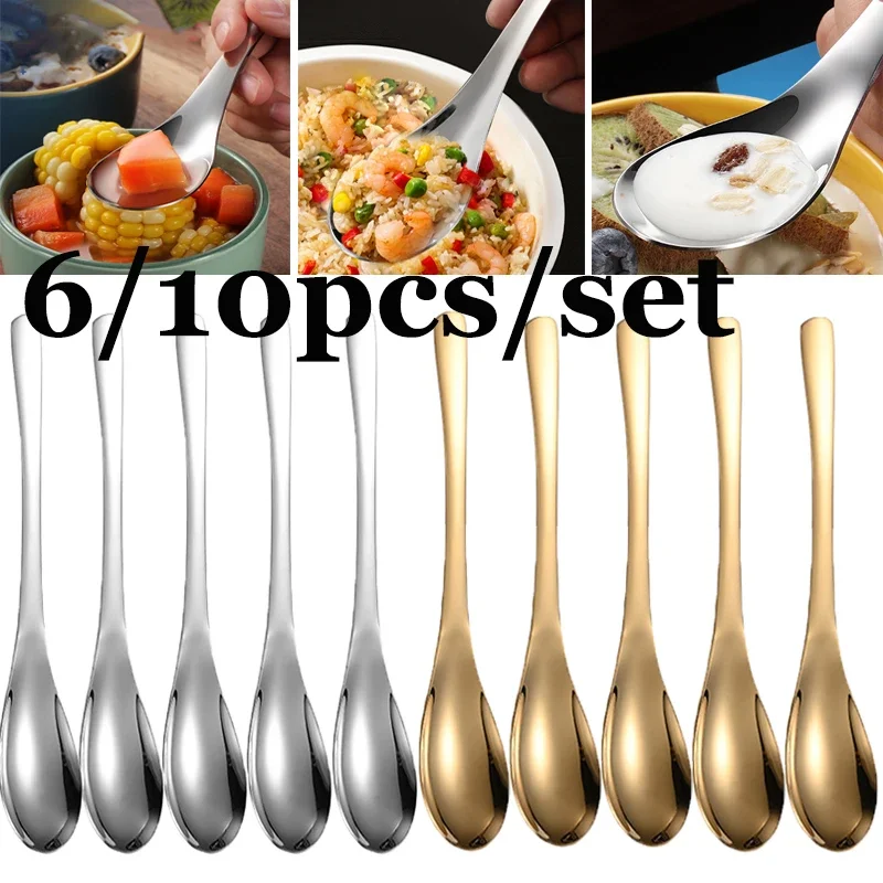 

6/10 шт., зеркальные столовые приборы из нержавеющей стали