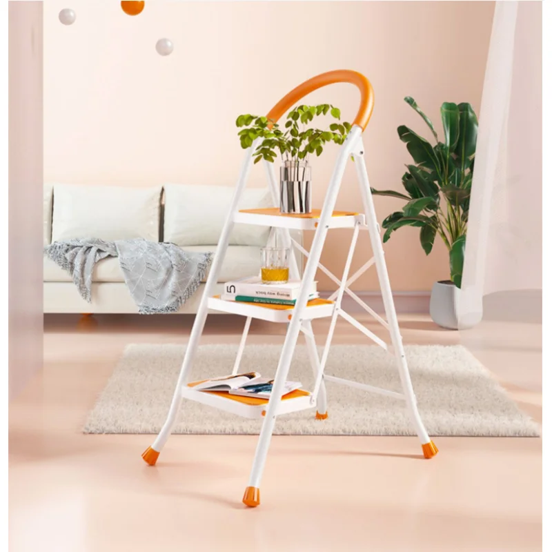 

Indoor Thickening Step Ladder Chair Multifunctional 3 Step Ladder Safe Load-bearing Ladder Stool Convenient Folding Step Stools