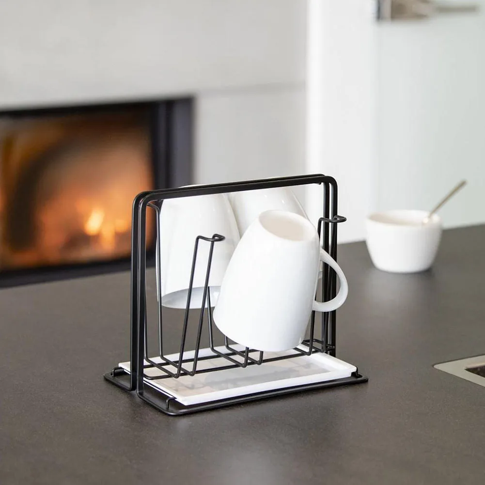 6 Bottle Dish Drainer Metal Bottle Holder, Drip Rack for Ves