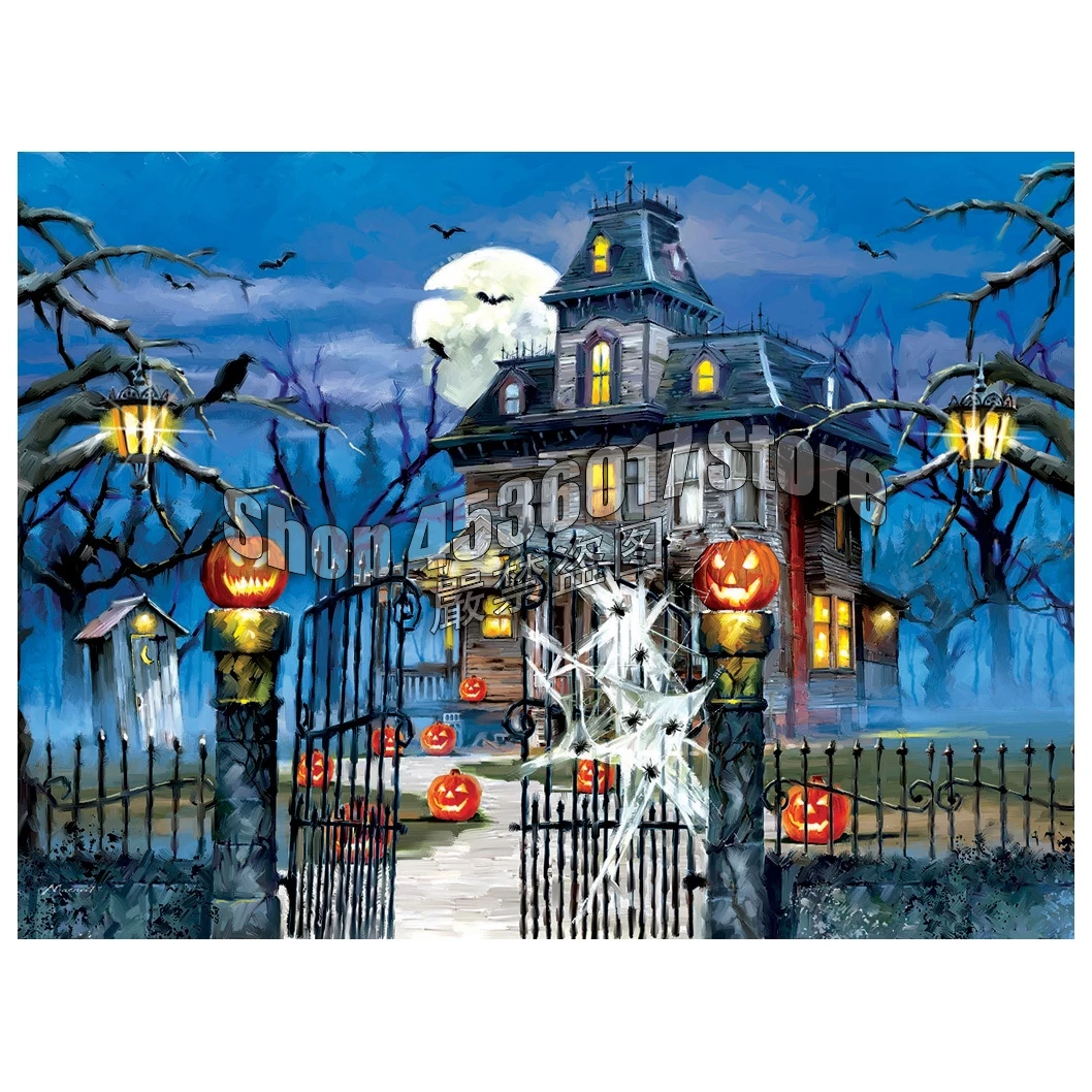 

Halloween House 5D DIY diamond Painting Cross stitch kits Full Diamond embroidery Mosaic decoración hogar pintura de diamante