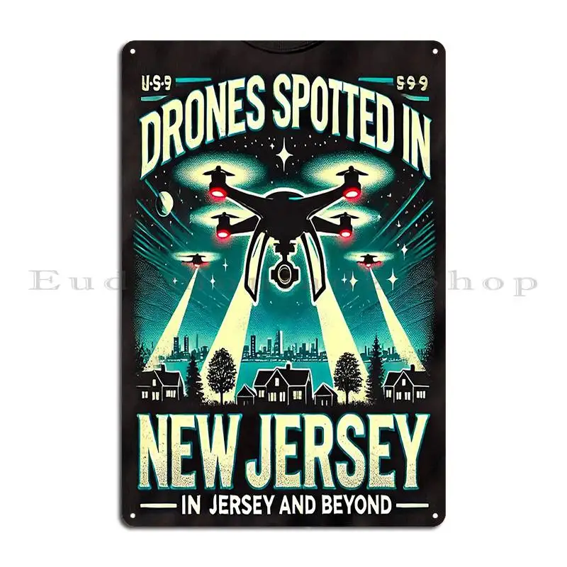 Дроны пятнистые в Нью-Джерси графический дизайн металлическая табличка