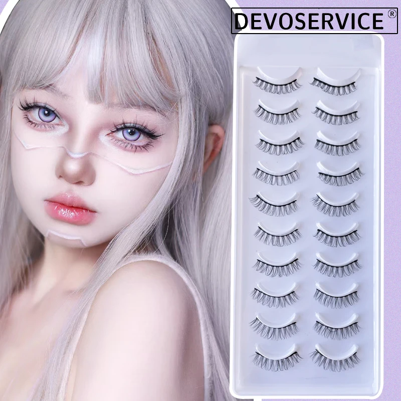 

DEVOSERVICE 10Pairs 3D Mink Fluffy DD Curly False Eyelashes Natural Long Soft Full Stripes Lashes Extension Maquiagem Wholesale