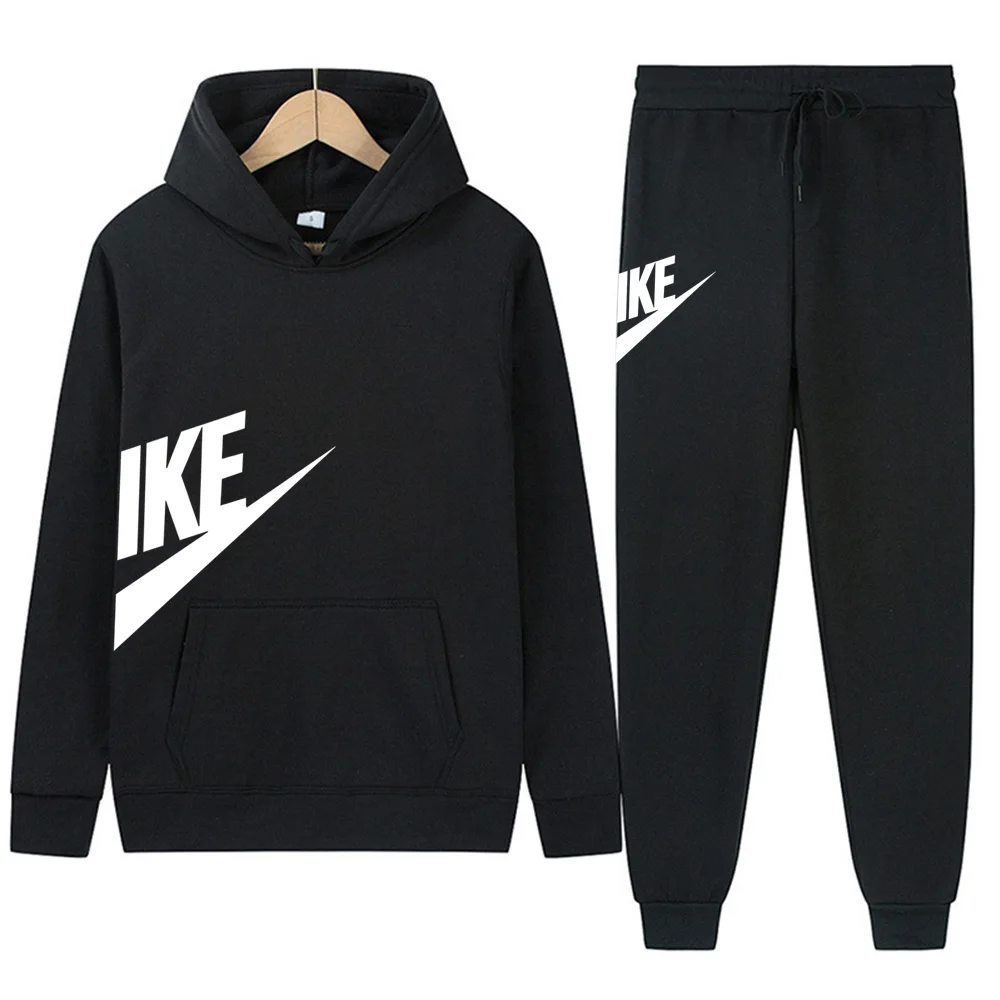 

2023 Spring Brand Men Hoodies Sweatshirt+Sweatpants Suit Autumn Winter Warm Tracksuit Sets Men's Hooded Outwear