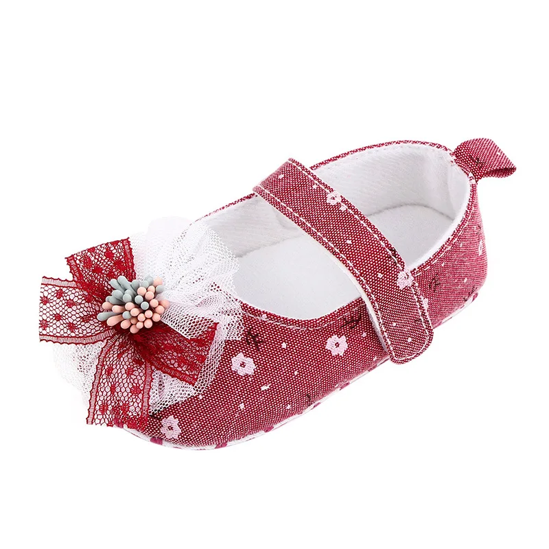 

Baby Girl Shoes Anti-Slip Casual Bowknot Flower Sneakers Soft Soled First Walkers Autumn Spring Crib Shoes Ins For Baby