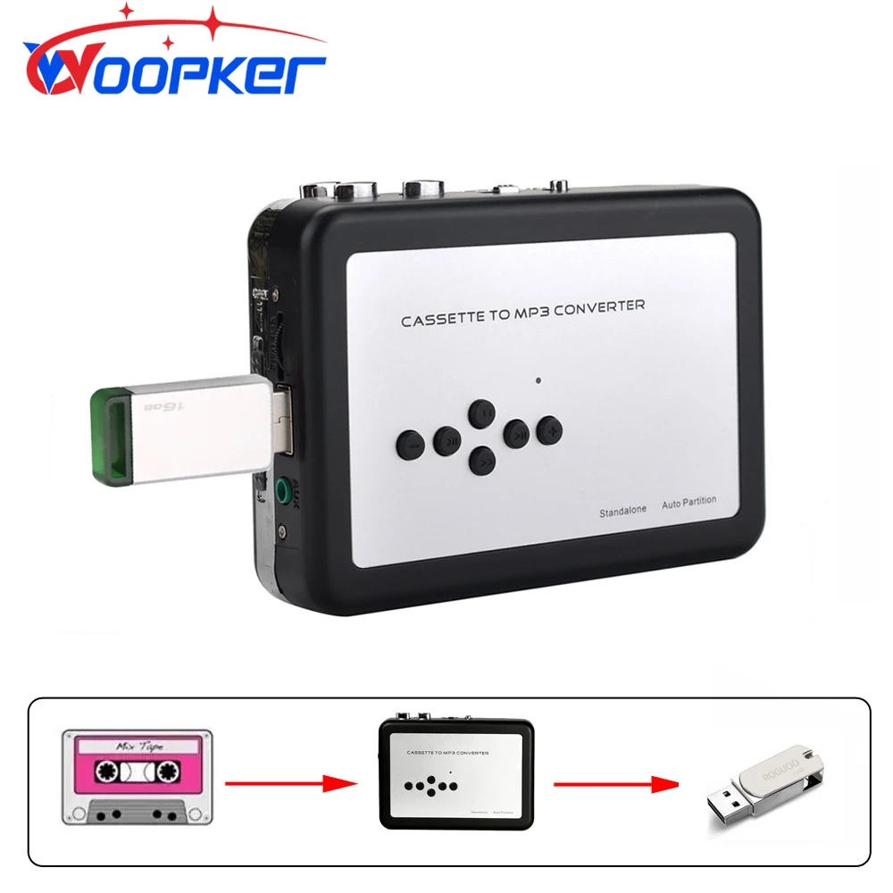 Convertitore da nastro a cassetta MP3 lettore di Cassette Walkman con acquisizione di Cassette USB converti i nastri in u-disk