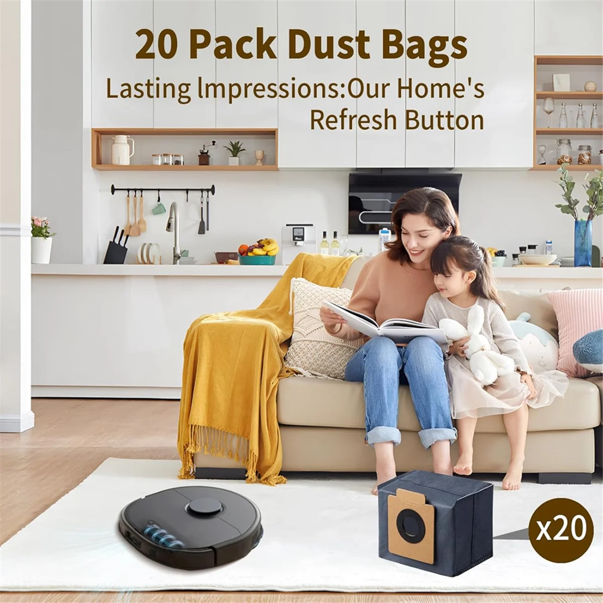 20 упаковок мешков для пыли Eufy X10 Pro Omni и X8 мешки пылесоса 2 5 л сменные