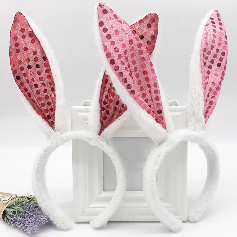 

Плюшевые/блестящие украшения для волос с ушками кролика, праздничные аксессуары для волос, милый мультяшный кролик, украшение для детей, ис...