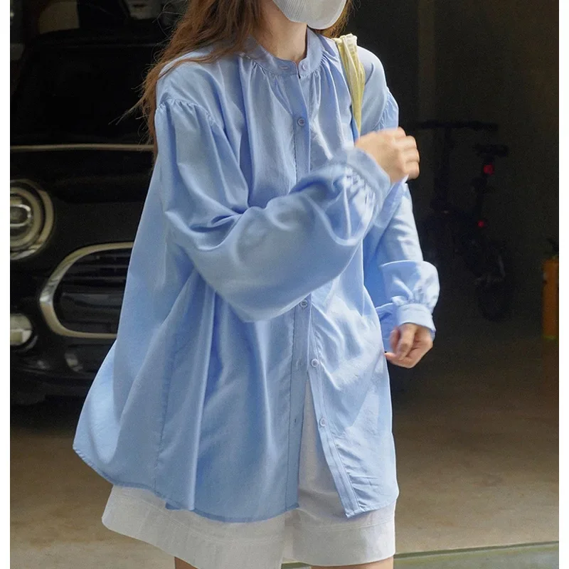 Корейский стиль простая винтажная элегантная женская блузка с