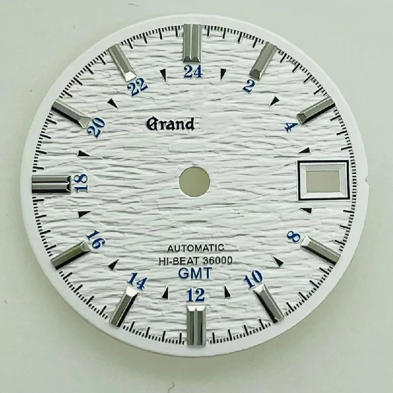 New NH34 Dial 28.5mm Watch Accessories Blue Black White Mechanical Watch Conversion GMT Four Hands Dial for NH34/NH35 Movement