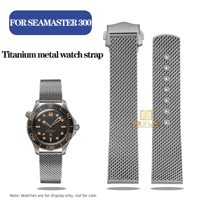 Фото Ремешок из титановой стали в миланском стиле для Omega Seamaster 300 Speedmaster 007, складная застежка, мужской ремешок для часов без времени №1