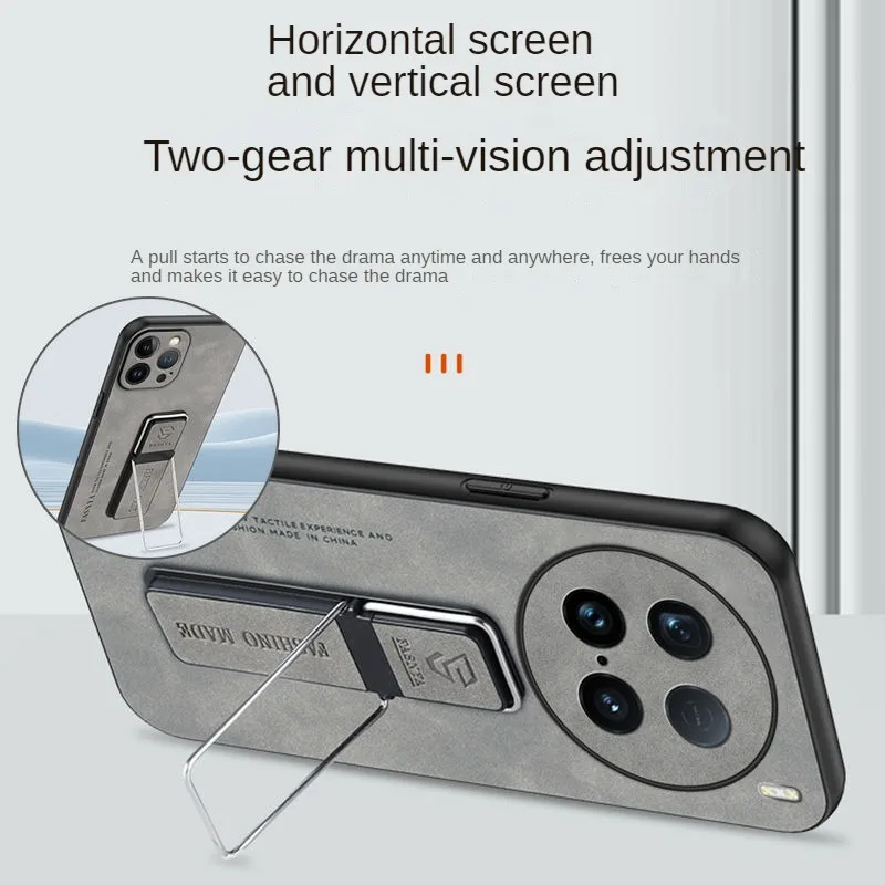 Чехол-держатель для Vivo X100 ultra X100s x200 Pro Мини-кожаный чехол телефона из овечьей кожи