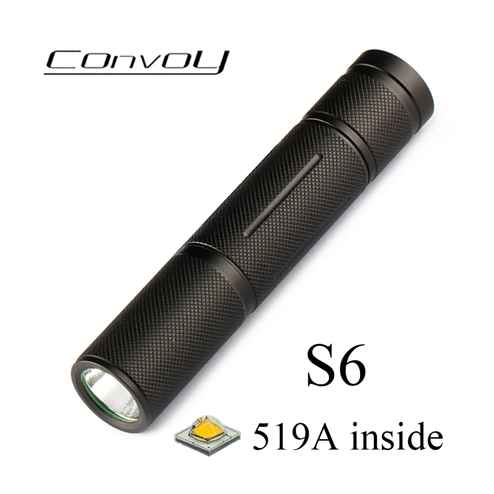 Convoy S6 519A фонарик Led Lanterna 18650 мини-вспышка для рыбалки кемпинга высокая мощность