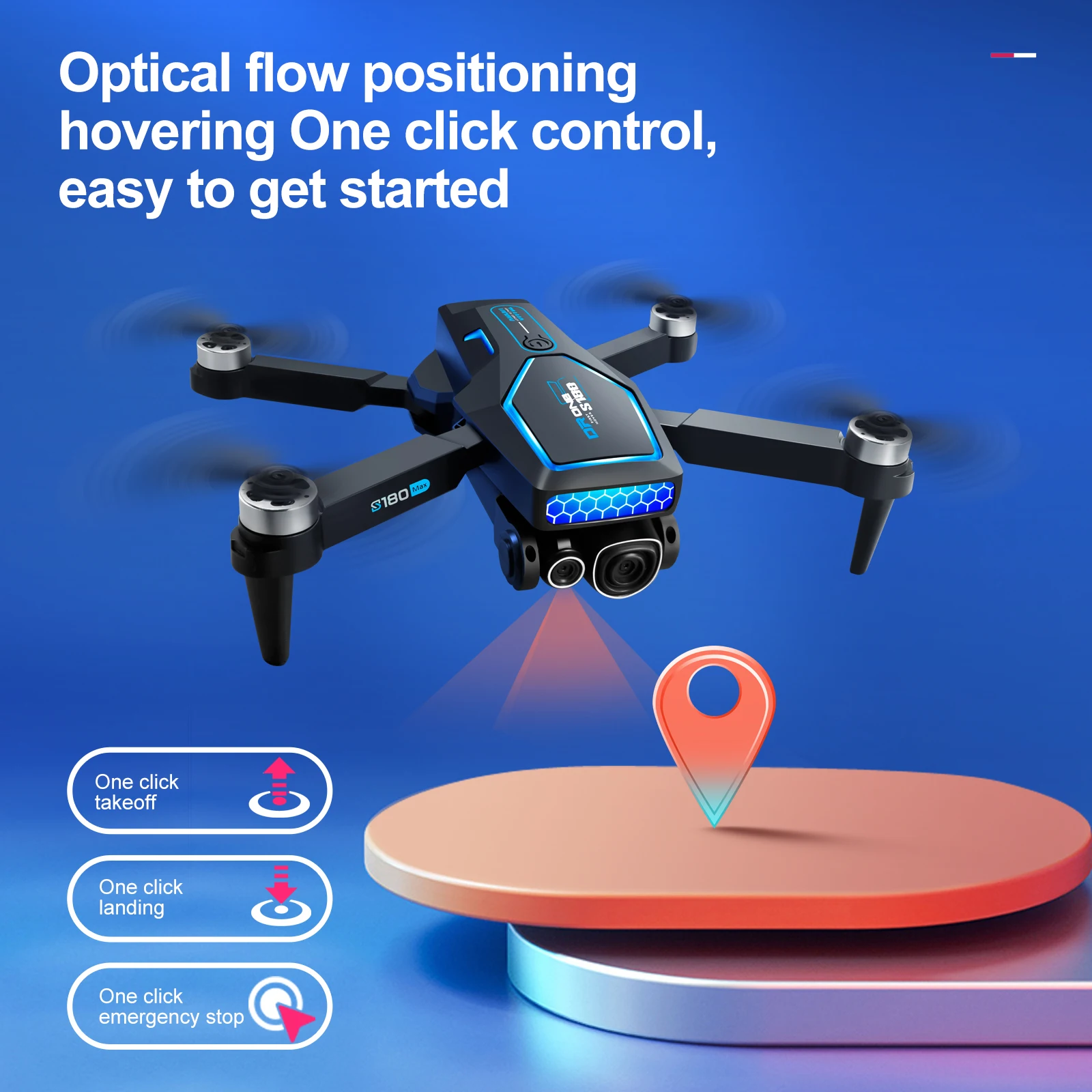 Бесщеточный гоночный Дрон S180 Max с камерой 4K HD обход препятствий Wi-Fi FPV