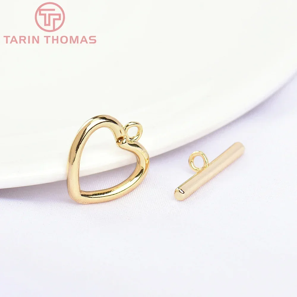 (5739) 6 комплектов 14x13 5 мм 24-каратное золото латунный браслет