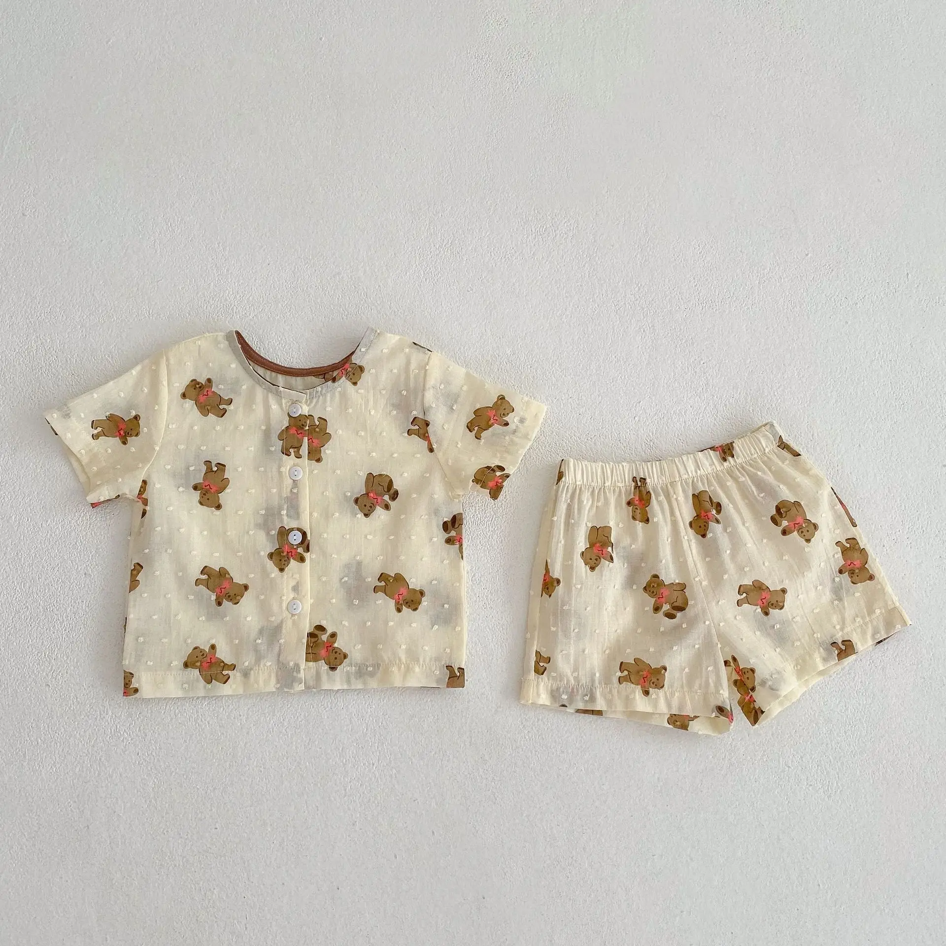 

Baby Set for Girl Boy Spring Summer Infant Cartoon Short Sleeve Shirt+Pants Newborn Suits Kids Baby Children Clothing