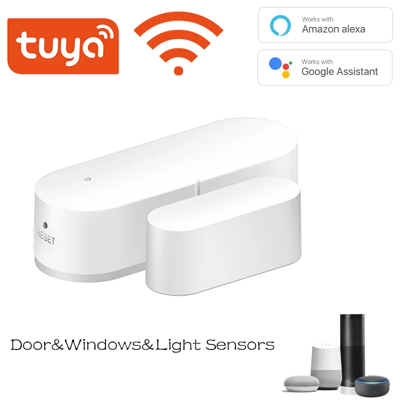 

Tuya Smart WiFi Door Sensor Door Open / Closed Detectors Smart Light Sensor Compatible With Alexa Google Home Smar TLife APP