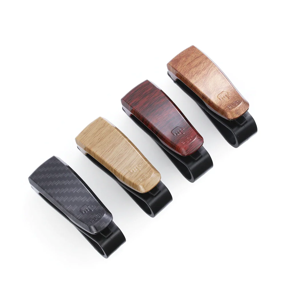 

1Pc Wood Grain Glasses Case Atuo ABS Sunglasses Eyeglasses Glasses Holder Auto Fastener Ticket Clip Car Accessories