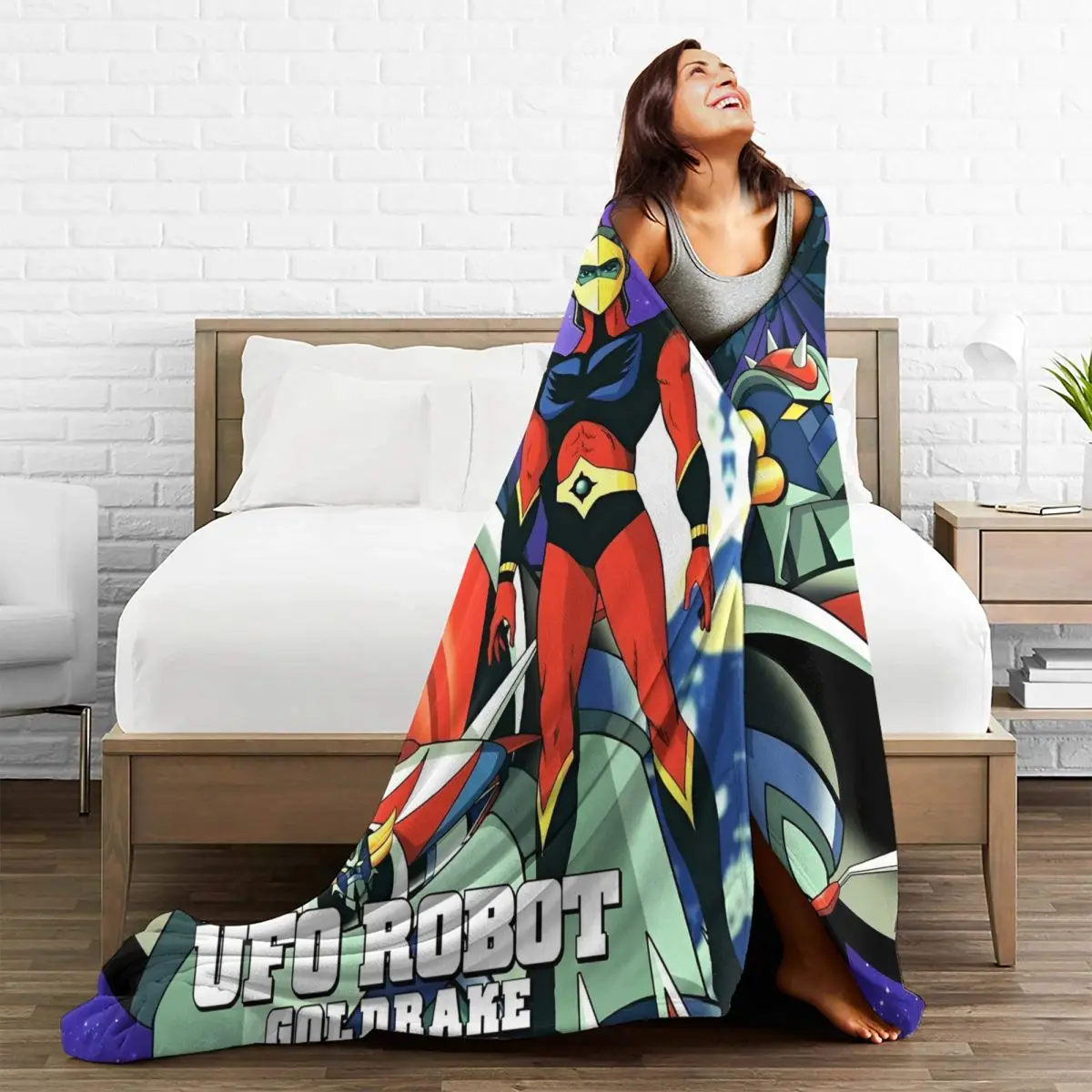 Флисовые одеяла Mazinger Z UFO Robot grenрядом Мультяшные аниме для дивана уличное теплое