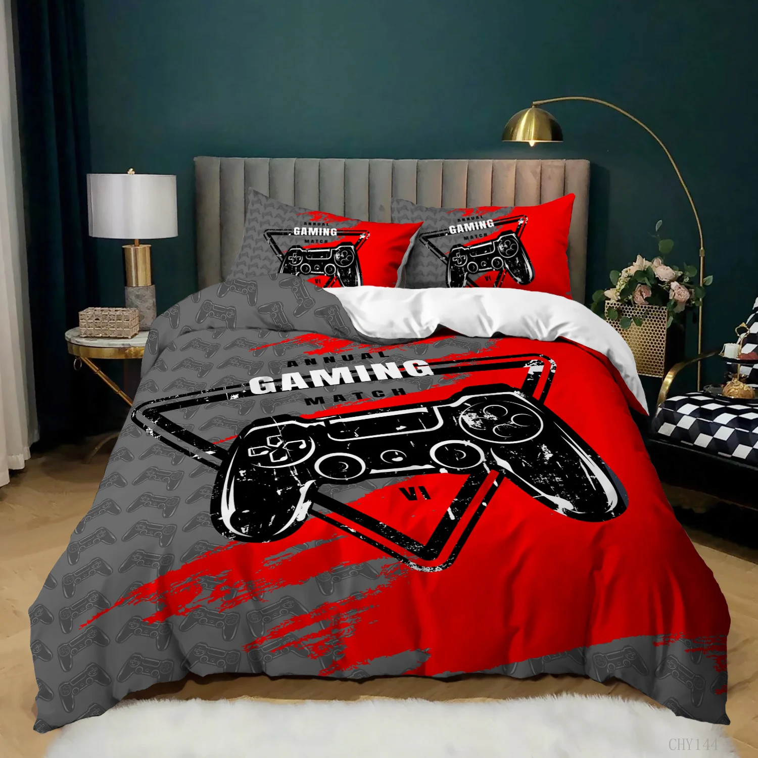 

Gamepad Bedding Set King Twin Gaming Duvet Cover Set Kids Bed Decor Bedclothes Microfiber Gamer Boys Teens Comforter Cover Set