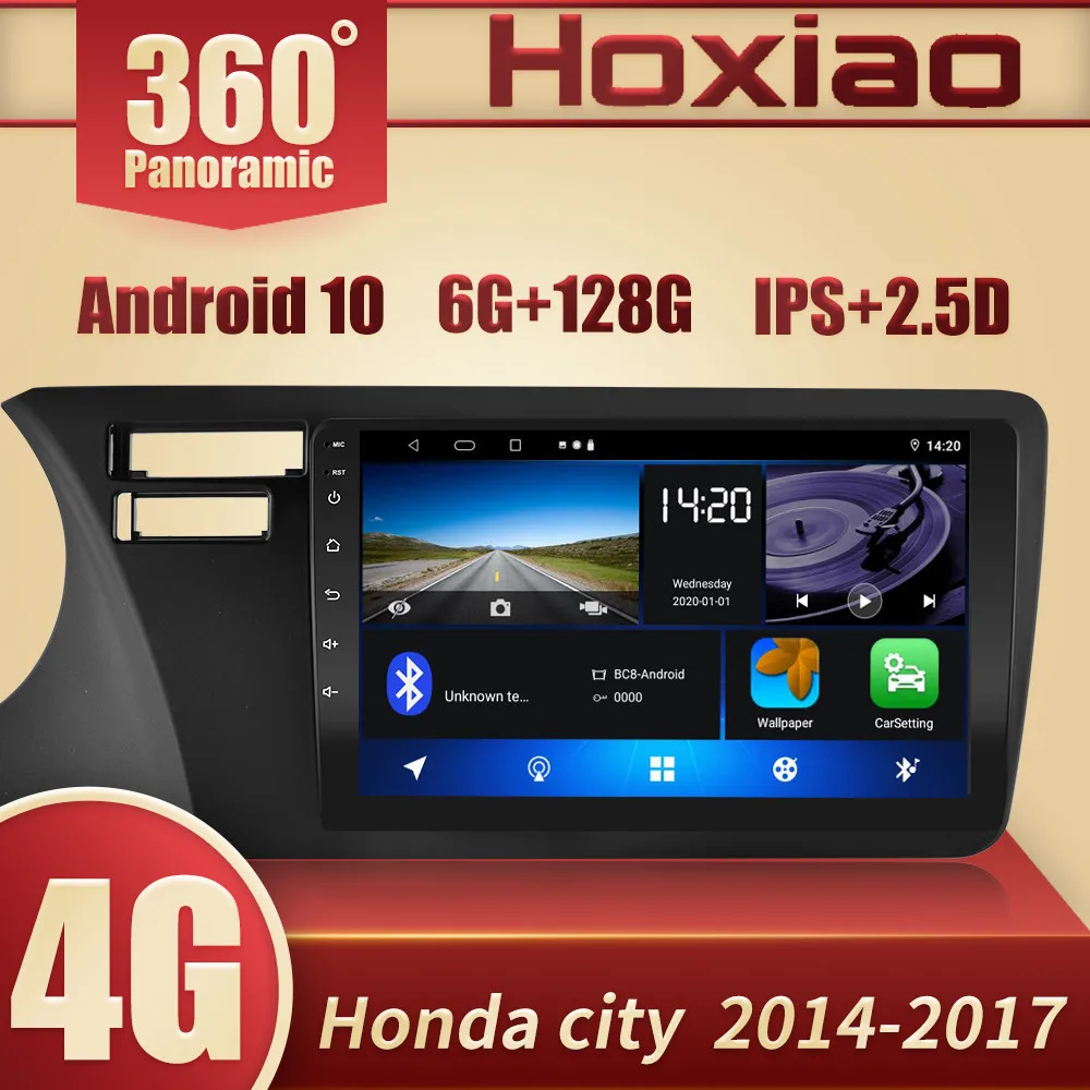 2 din Android 10 для Honda City 2014 2015 2016 2017 мультимедийный стерео автомобильный видеоплеер