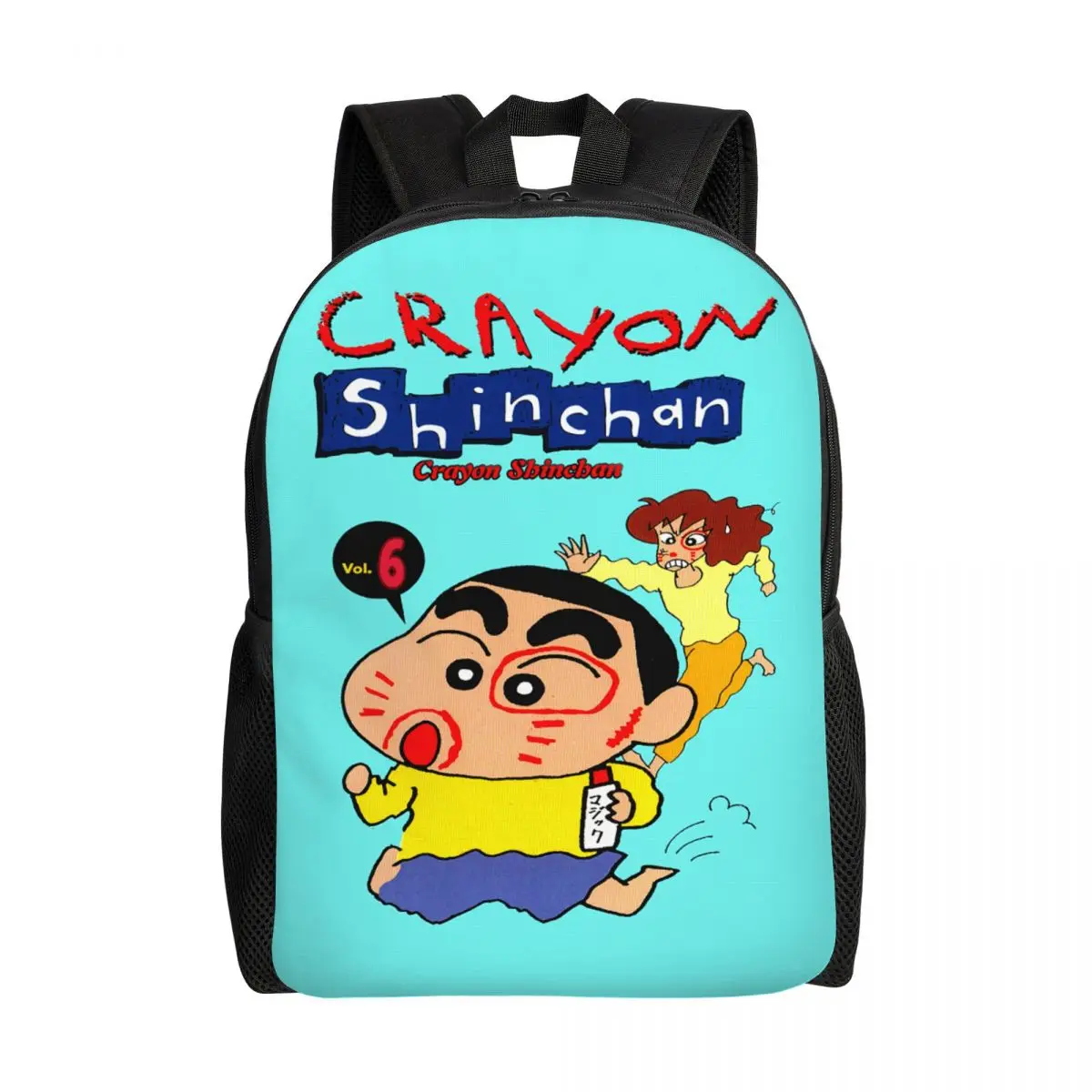

Shinchan Cartoon Backpack for Men Women School College Student Bookbag Fits 15 Inch Laptop Crayon Anime Bags
