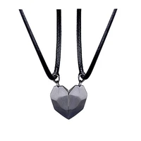 couple necklaces attarction between lovers heart magnetic pendant necklace for women valentines day anniversary gift