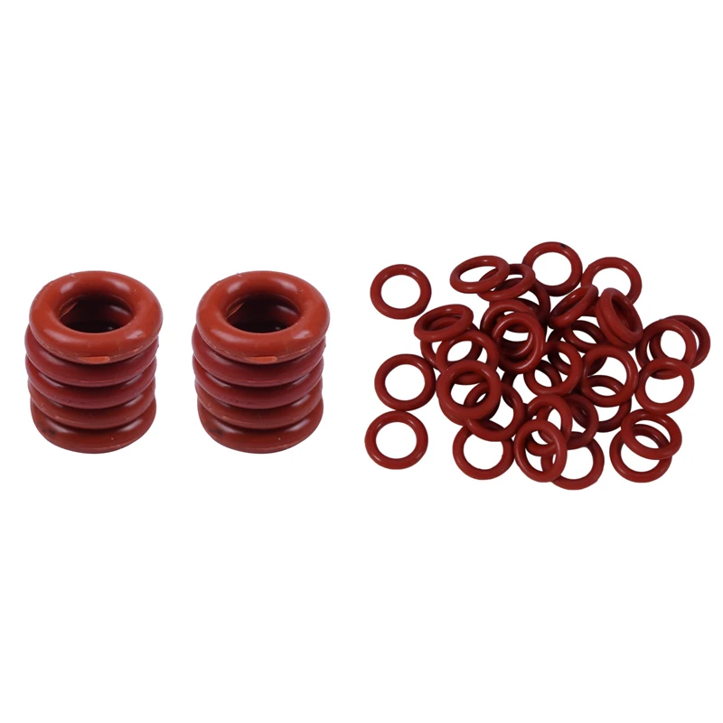

60Pcs Red Silicone O-Rings Oil Seal Ring 11 X 7 X 2 Mm & 8 X 14 X 3 Mm