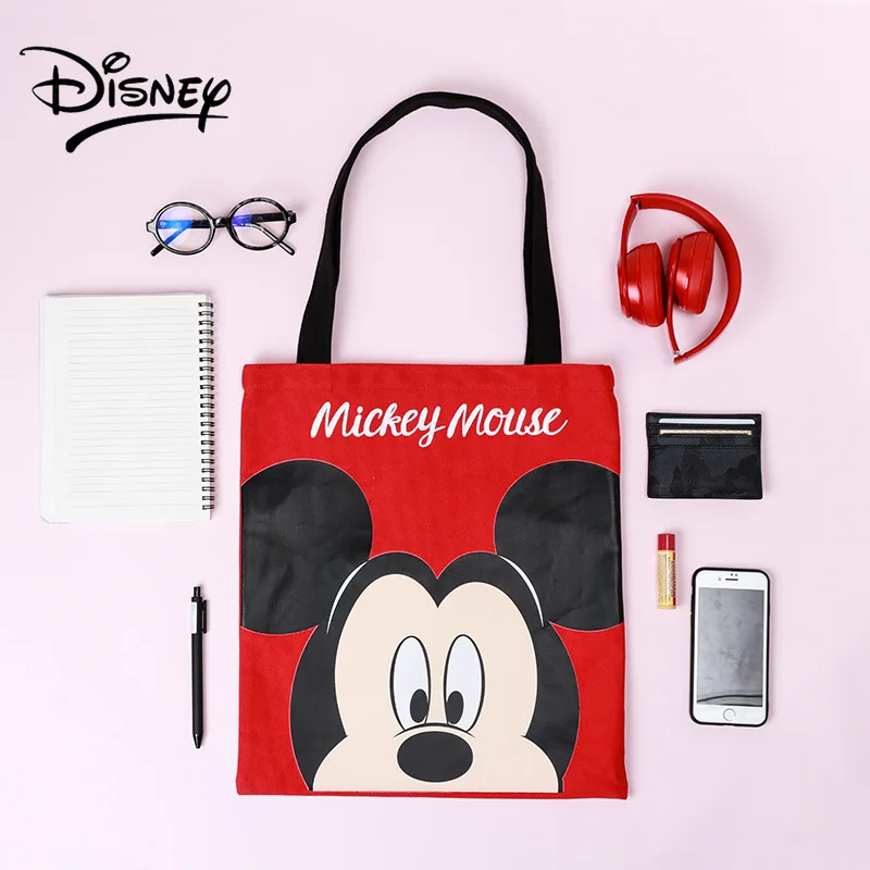 Mickey Canvas Bag Mickey Mouse Bag Large Capacity Portable Shopping Bag One Shoulder Bag Fashion Women's Bag Handbag Disney Bag