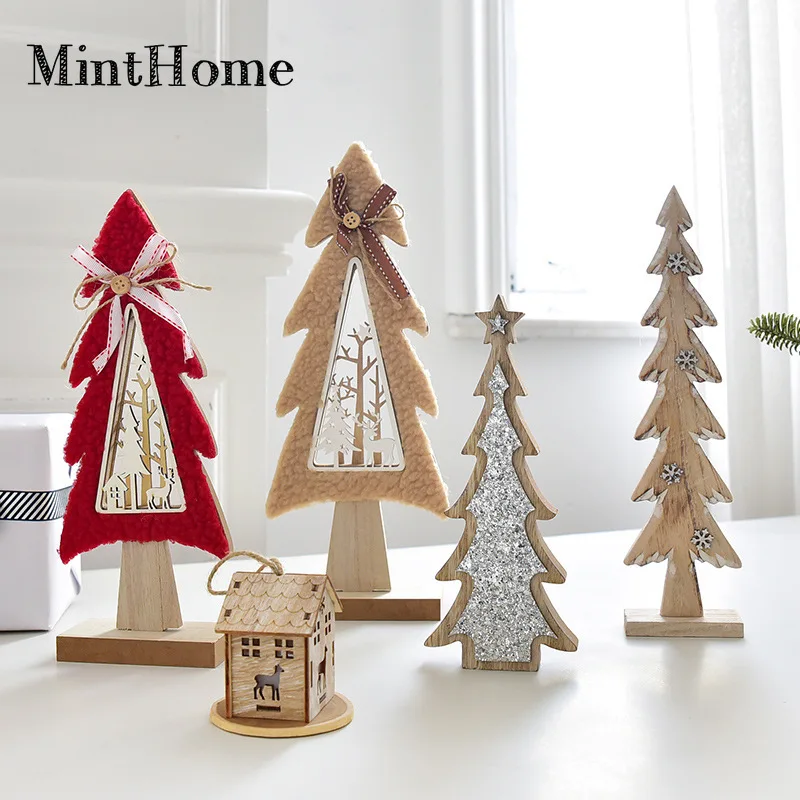 

Деревянная креативная Рождественская елка, декоративные мини-украшения, рождественские украшения, украшения для дома