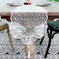 table runner europe white embroidered lace table flag jacquard table cloth coffee tv cabinet tablecloth piano cover towel decor