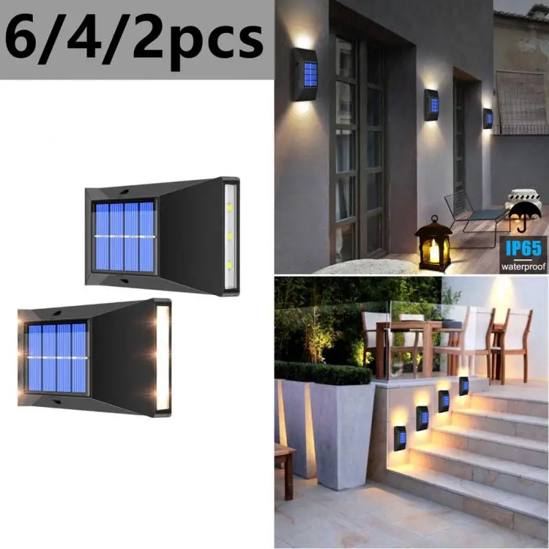 

Настенный светящийся уличный светильник на солнечной батарее, светодиодный ное освещение для сада, декора дома, лестницы, забора, Солнечная...