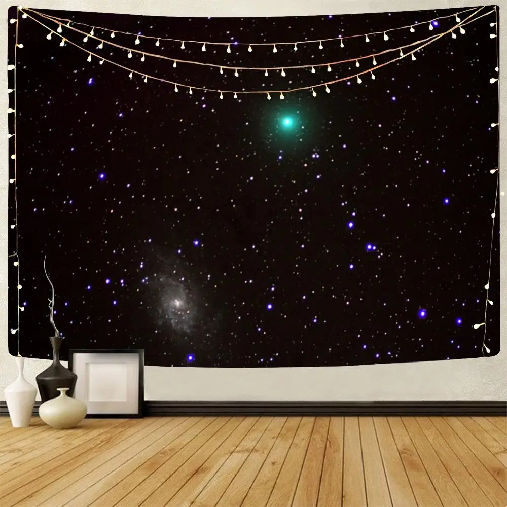 

NKNK гобелен с изображением ночного неба, звездное небо, домашние гобелены, звезды и луна, 3D Рисунок, лесная ночь, мандала, галактические гобел...